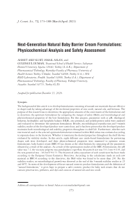Next-Generation Natural Baby Barrier Cream Formulations: Physicochemical Analysis and Safety Assessment cover image