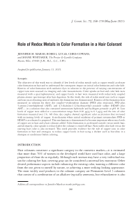 Role of Redox Metals in Color Formation in a Hair Colorant cover image