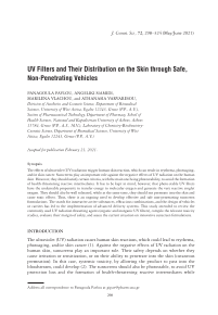 Editors' Choice: UV Filters and Their Distribution on the Skin through Safe, Non-Penetrating Vehicles